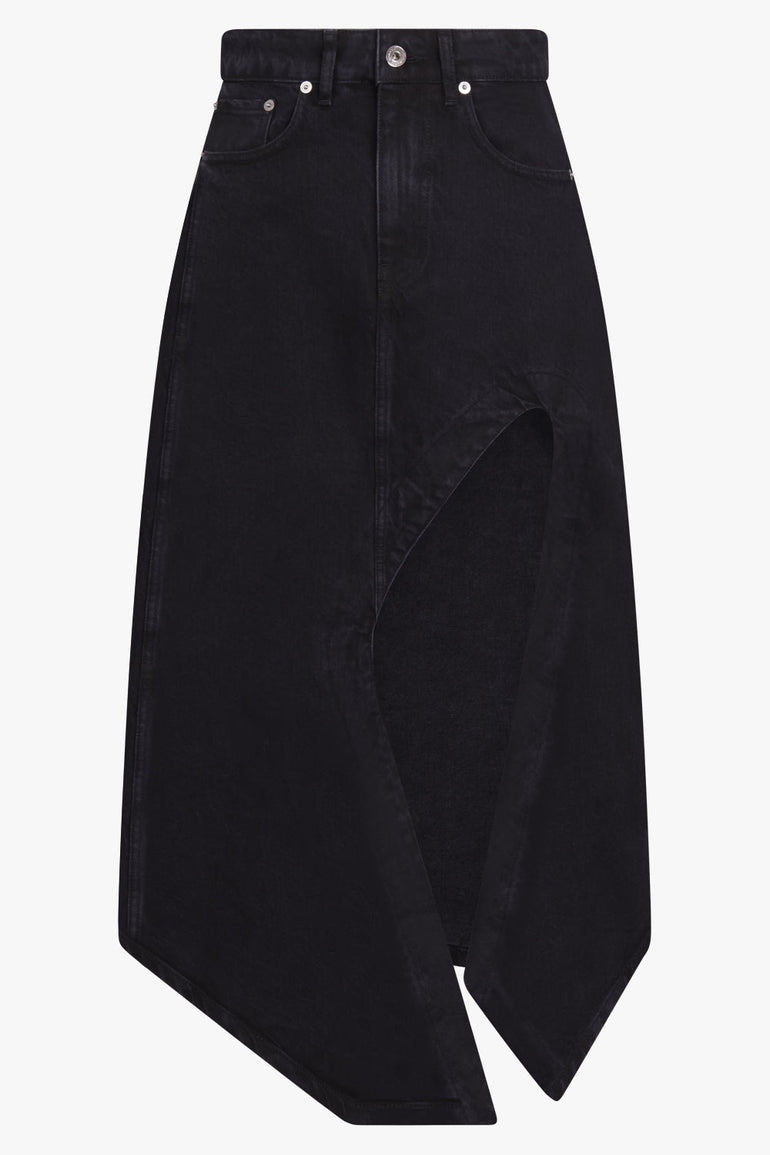 Cut Out Denim Skirt Evergreen Black – Parlour X - Main Image