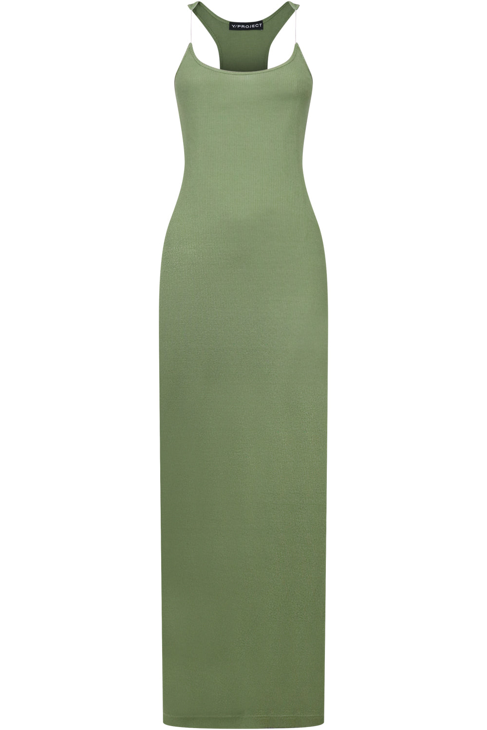 Y/PROJECT RTW INVISIBLE STRAP DRESS | OLIVE