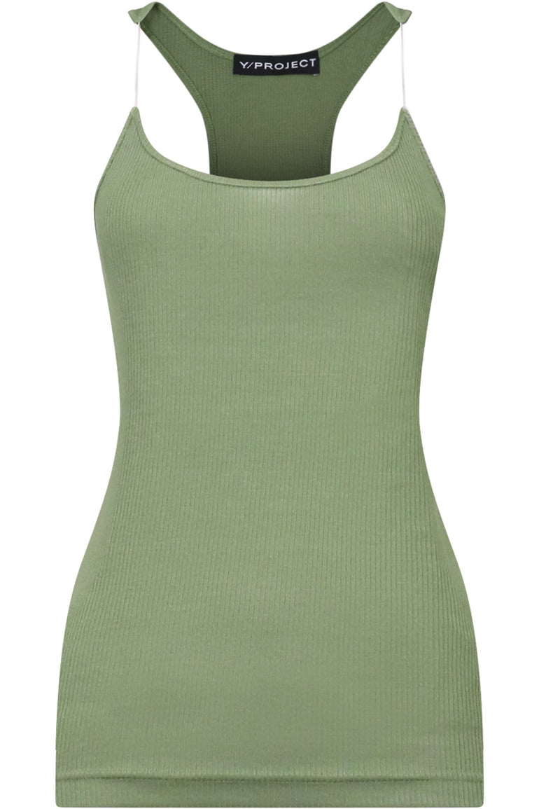 Y/PROJECT RTW INVISIBLE STRAP TANK TOP | OLIVE