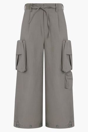 Y-3 RTW Wide Leg Cotton Cargo Pants | Stone Green