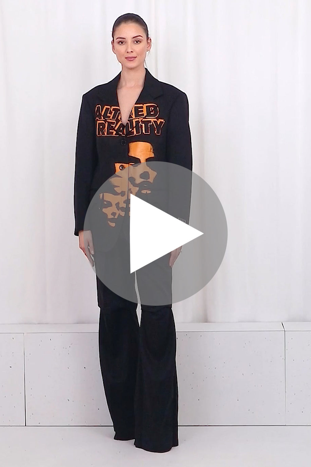 RAF SIMONS ALTERED REALITY OVERSIZED BLAZER BLACK NEW SEASON
